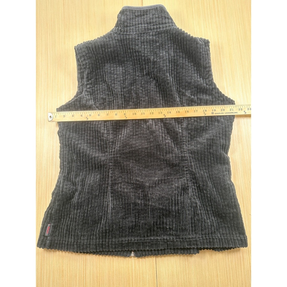 Woolrich Woolen Mill Corduroy Vest Womens Large Black Cotton Mock Neck‎ Zip Up - Picture 5 of 5